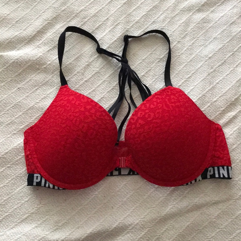 Victoria’s Secret pink bra.